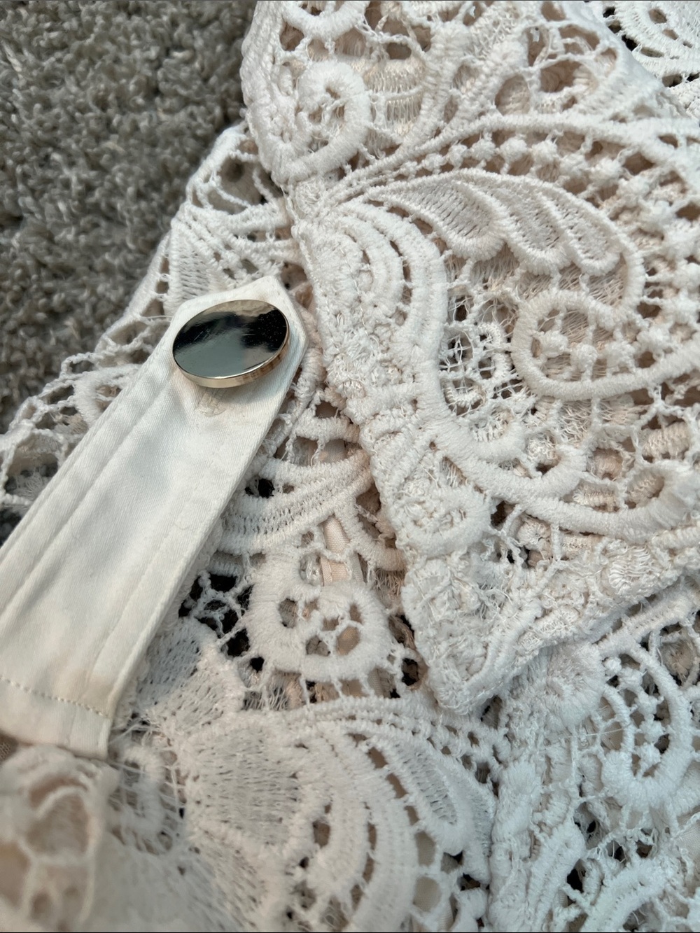 Chico's Cream Lace Trench Coat ‼️NO BELT - Picture 6 of 9